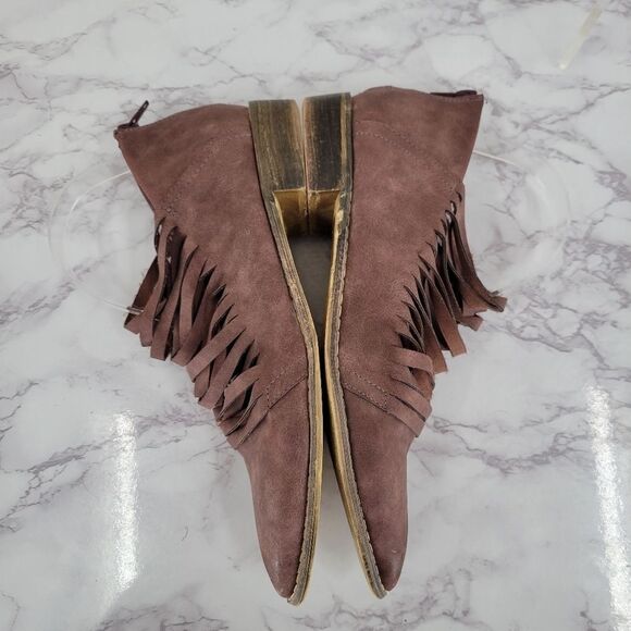 MI.IM Dusty Plum Purple Mauve Sliced Shooties Ankle Booties Leather Boots - Picture 9 of 13